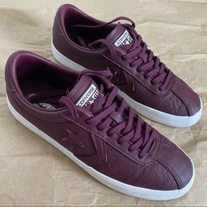 Converse All Star Burgundy Leather Women’s Men’s Unisex Low Top Lace Up Shoes